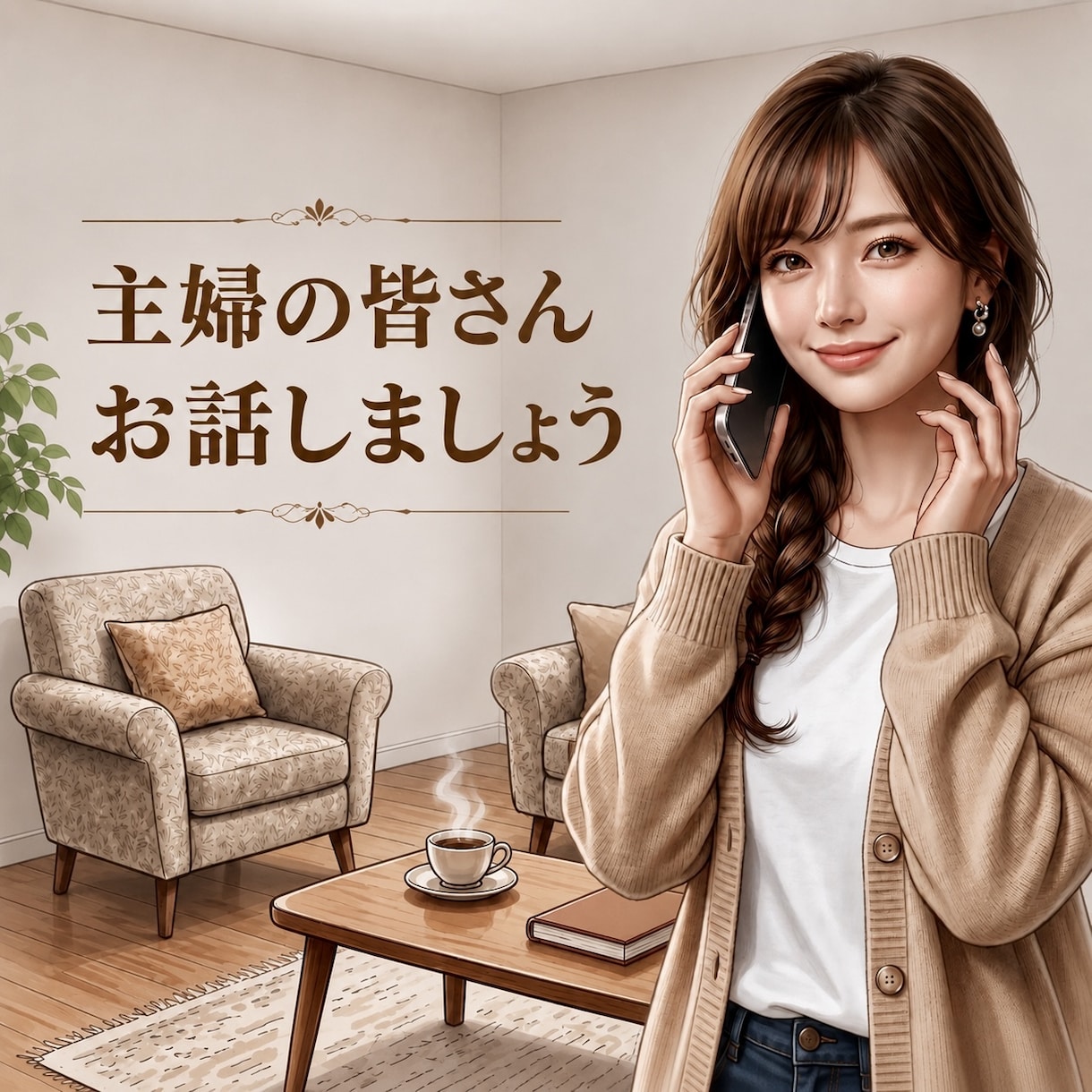 主婦の皆さん 家事の合間にホッと一息お話聞きます 一息つき誰かとお話したい主婦の皆さまの話し相手になります イメージ1