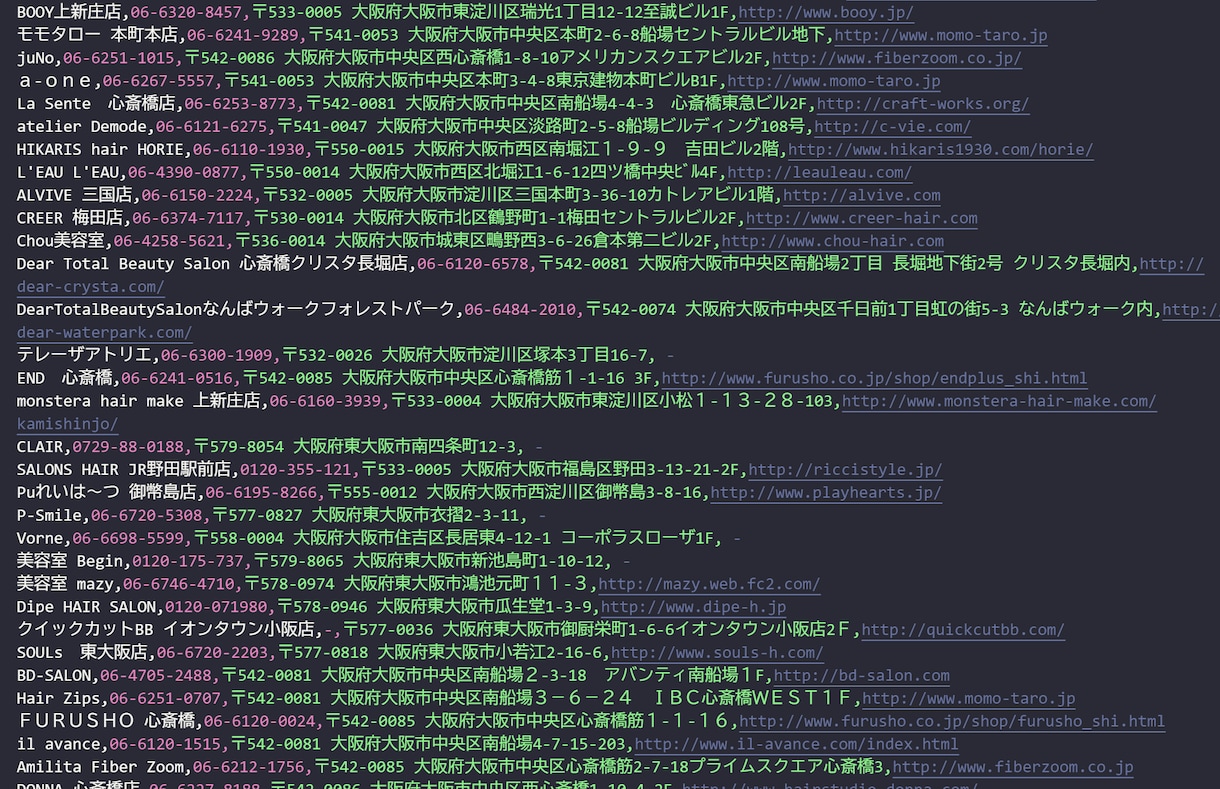 美容室（大阪）の営業リストを提供いたします 最新！2025年度版を24時間以内に納品 イメージ2