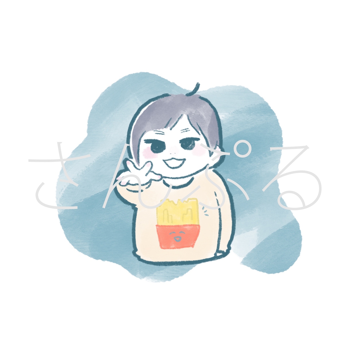 やさしい似顔絵アイコン描きます 鉛筆と水彩タッチで描いたやさしい似顔絵アイコンを作成します。 イメージ4