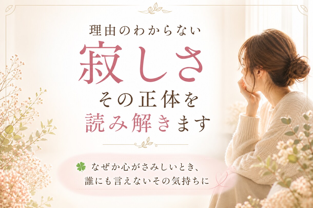 寂しい時…魂はあなたにサインを送っています あなたの気持ちを全部受け止めます イメージ3