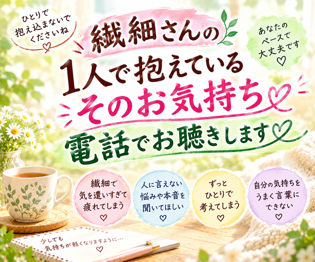 繊細さんの抱えているその本音電話でお聴きします 常識でジャッジしない心の休憩場所\どんなドロドロ本音もOK/ イメージ1
