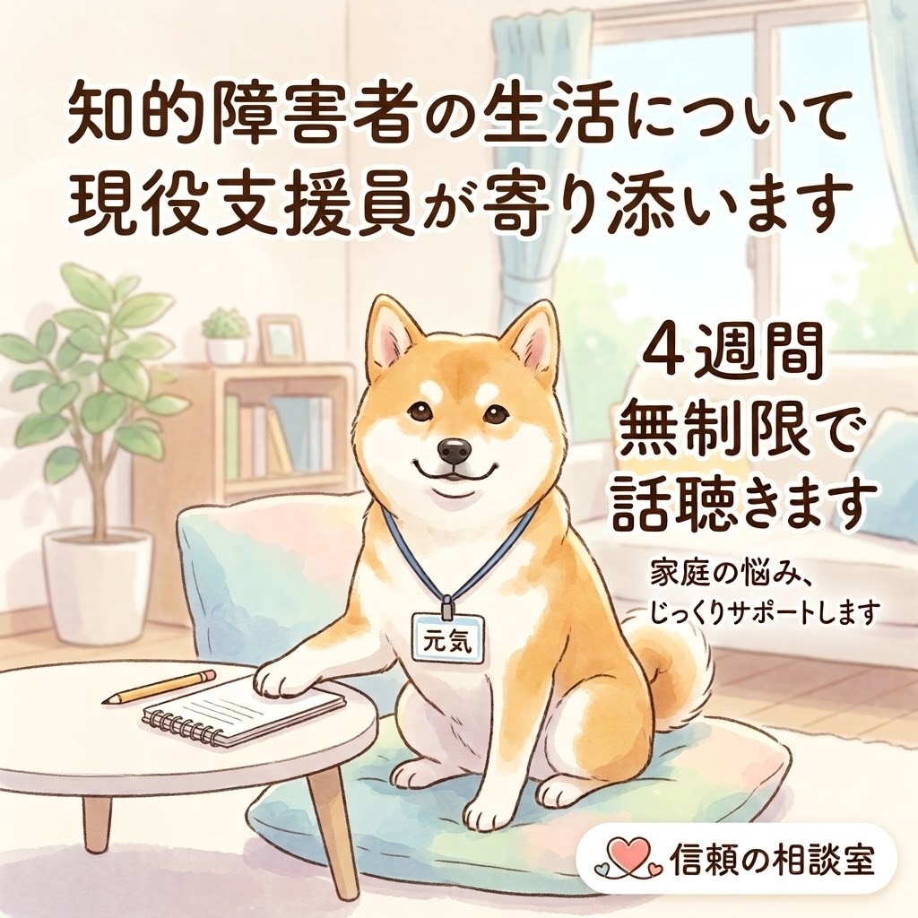 4週間無制限！現役職員が母の悩みに寄り添います チャットで知的障害者の家庭や地域生活について一緒に考えます！ イメージ1