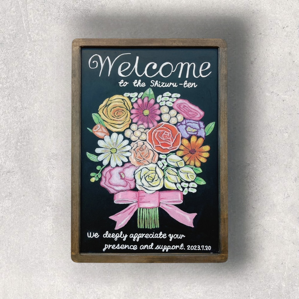 手描きのあたたかみあるウェルカムボード作ります 花いっぱいのウェルカムボードで会場を明るく飾りませんか？ イメージ1