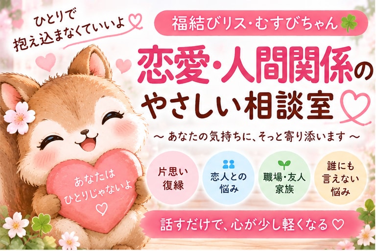 恋愛・人間関係のお悩みを優しくお聞きします 誰にも言えない気持ちに、そっと寄り添います イメージ1