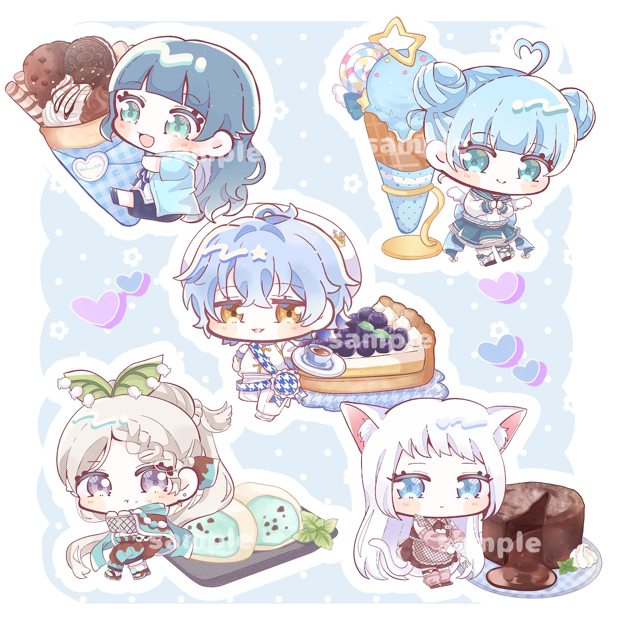 デフォルメキャラと食べ物を描きます グッズ制作やSNS利用などにおすすめ！ イメージ3
