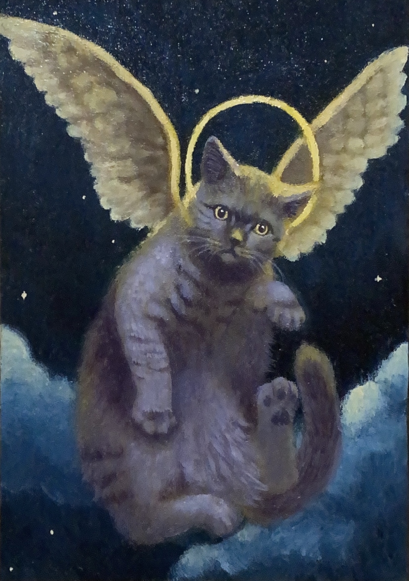 猫の肖像画、空想画などを油絵で描きます お家に愛する猫ちゃんの絵画を飾りませんか？ イメージ4