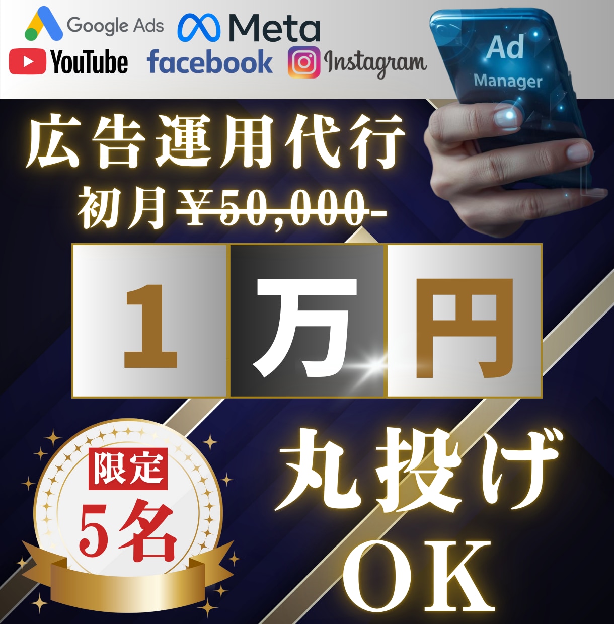 初回限定1万円：SNS広告運用代行いたします 丸投げOK！初期設定〜日々の運用改善まで全部お任せください イメージ1