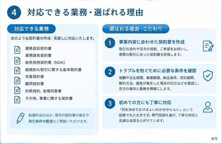 契約書類作成のプロ行政書士が各種契約書類作成します トラブル回避！！契約書であなたの権利守ります！！ イメージ4