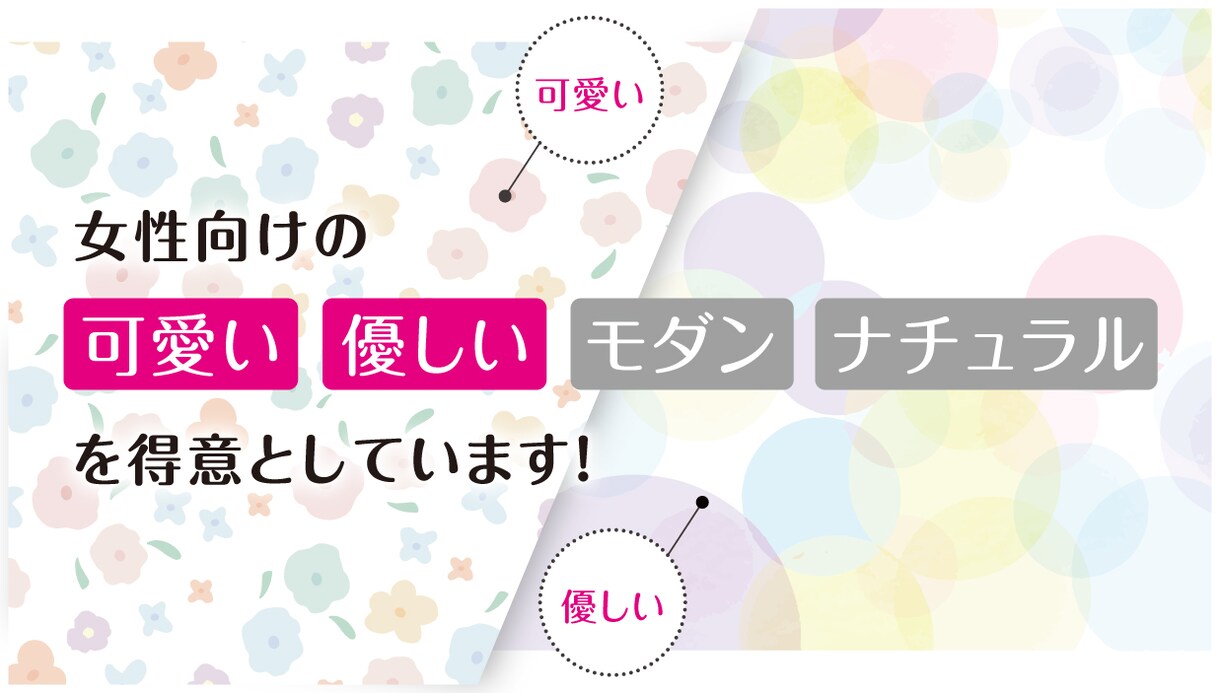 女性向けデザインのポスターパンフレット制作をします 可愛いも多種多様。「何となく」なイメージをカタチにします イメージ2