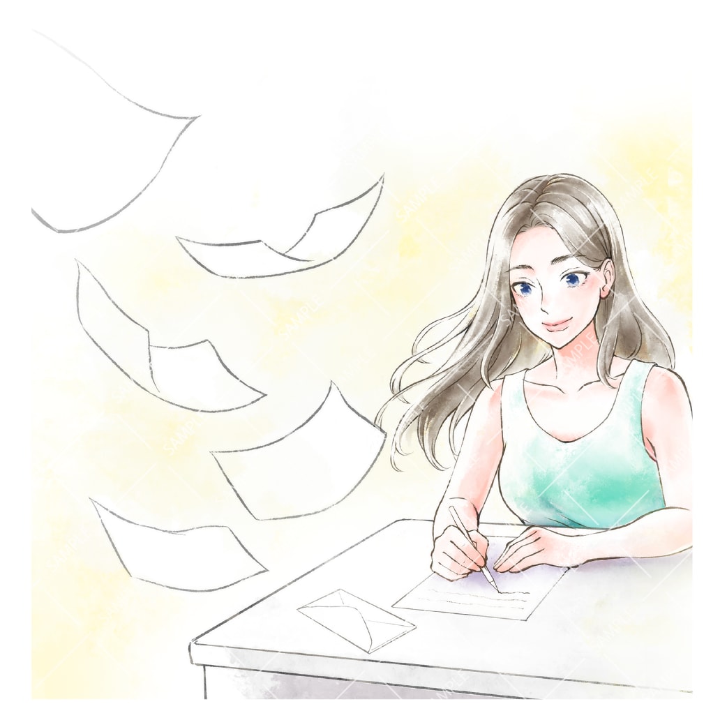 水彩画風の人物カットイラストを制作いたします WEBや印刷物に使用する挿絵や似顔絵など イメージ5