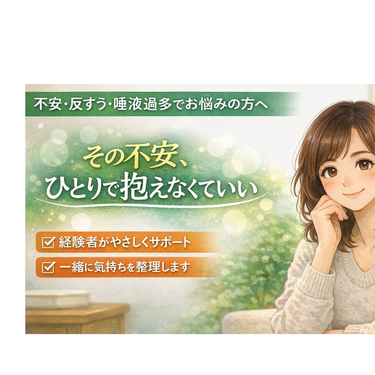 不安・反芻・唾液過多｜頭の中を一緒に整理します 考えすぎで疲れていませんか？一緒に整理して楽になりましょう。 イメージ1