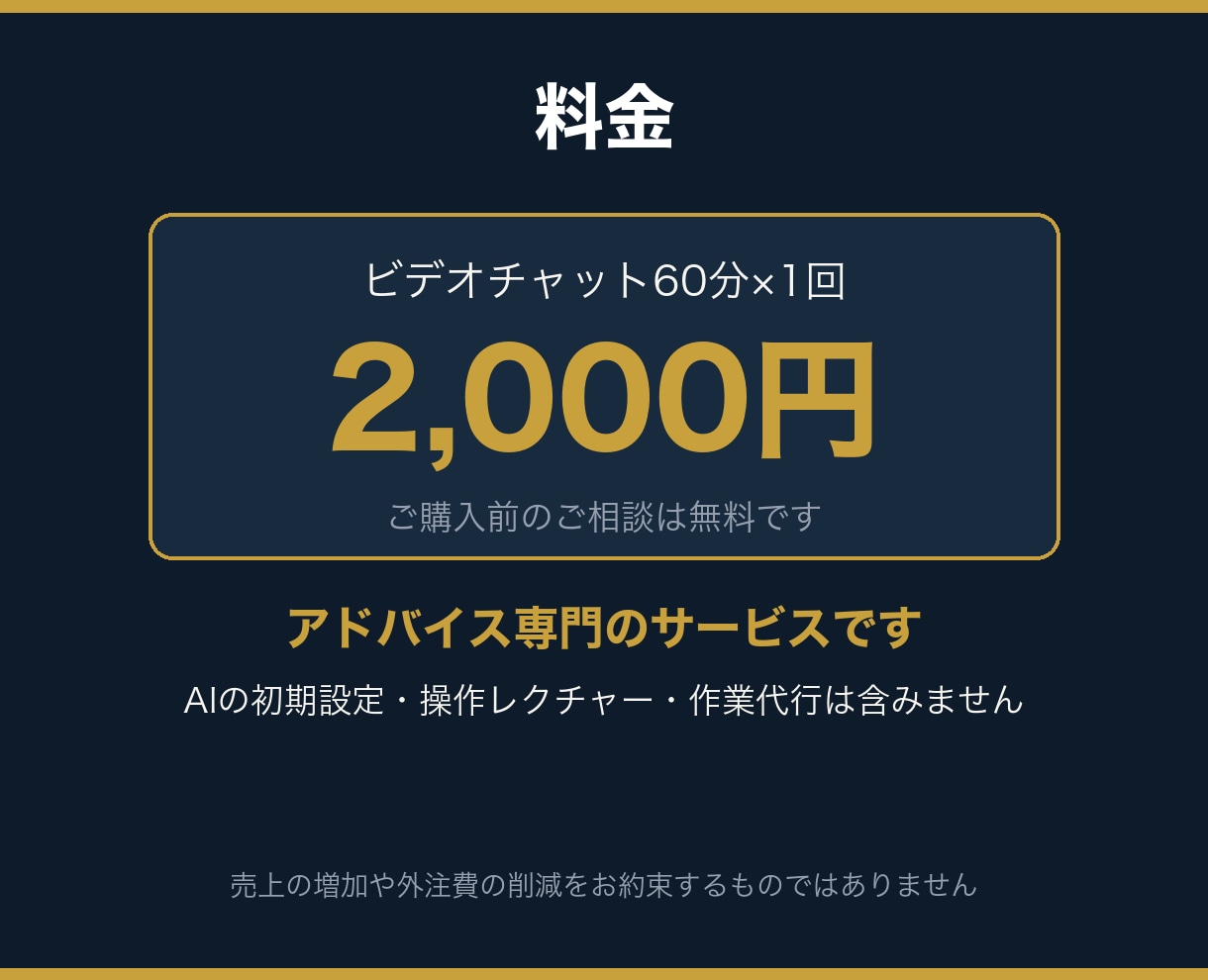 外注費を減らすAIの使い方を1時間で個別提案します 設定サポートではなく、あなたに合う使い道を助言 イメージ4