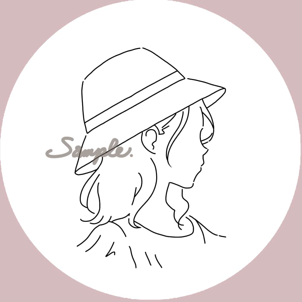 写真をもとに シンプルで可愛い線画アイコン描きます 少ない線で描く雰囲気似顔絵です。顔パーツの有無は選択可能！ イメージ5