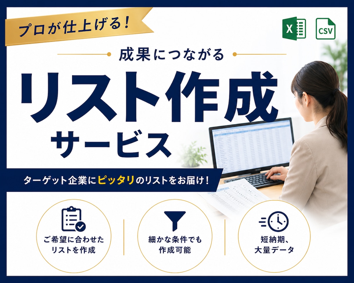 営業リスト最安値・最速で作成します 現役営業管理職が高品質なリストを作成します！ イメージ1
