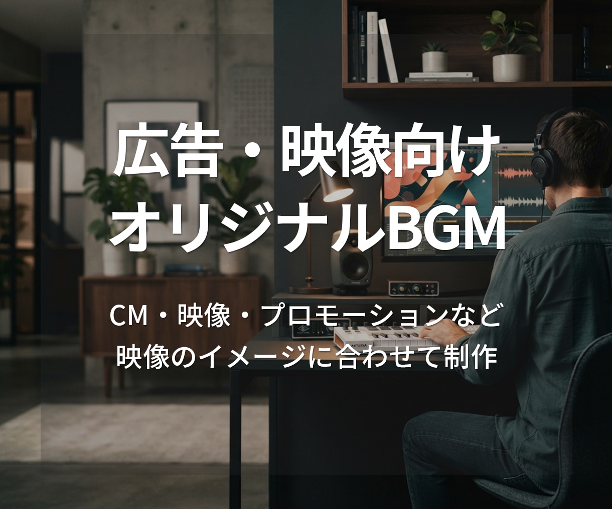 広告・映像に合わせたオリジナルBGMを制作します CM・映像・プロモーション向けのオリジナルBGMを制作します イメージ1