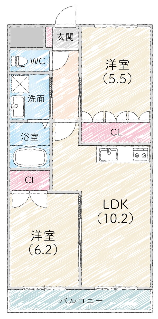 ネットやファクトに使いやすい間取図を作ります 【翌日納品可】ちょうど良いデザインの間取図です イメージ3