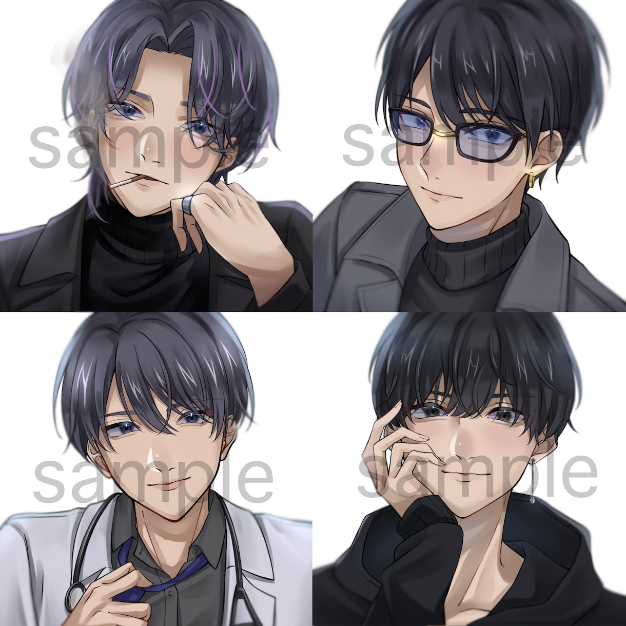 アイコン/イラスト等制作致します 色気のあるかっこいい男女をお描きします❀·° イメージ2