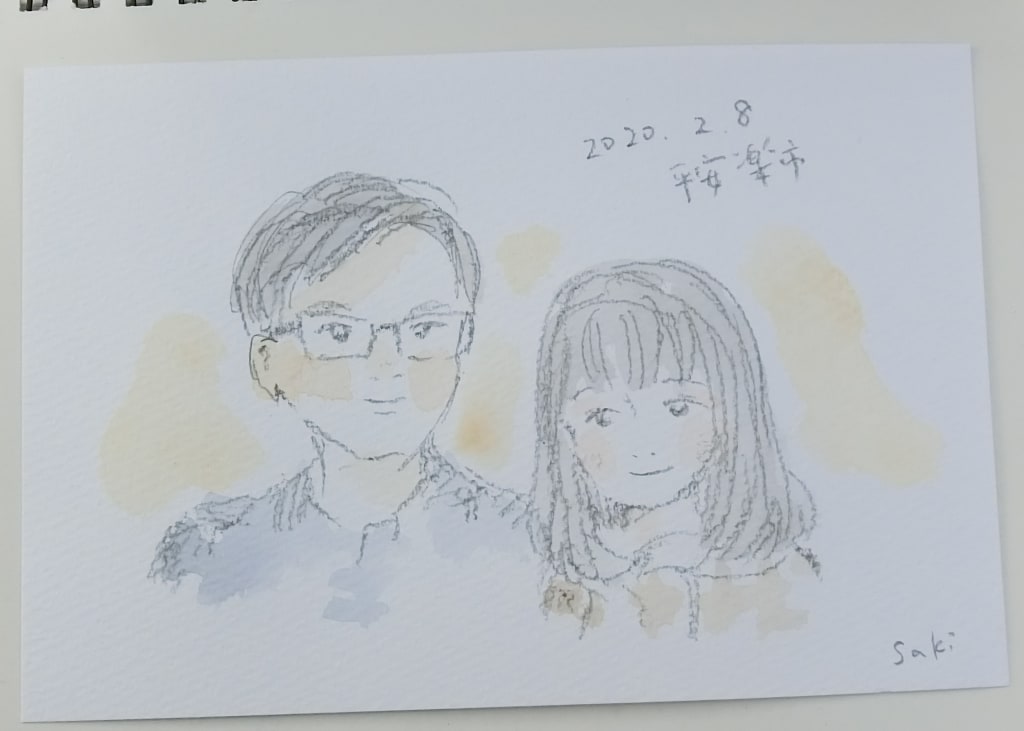 優しい雰囲気の似顔絵を制作します やさしいタッチの手描き水彩似顔絵 イメージ9