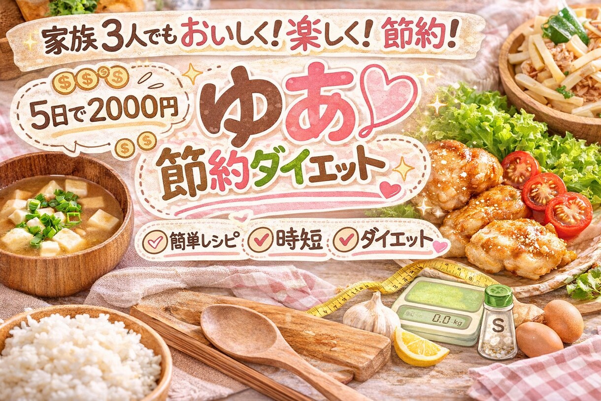5日で2000円の節約レシピ考えます 安く、楽しく、美味しくせつやくしませんか？ イメージ1