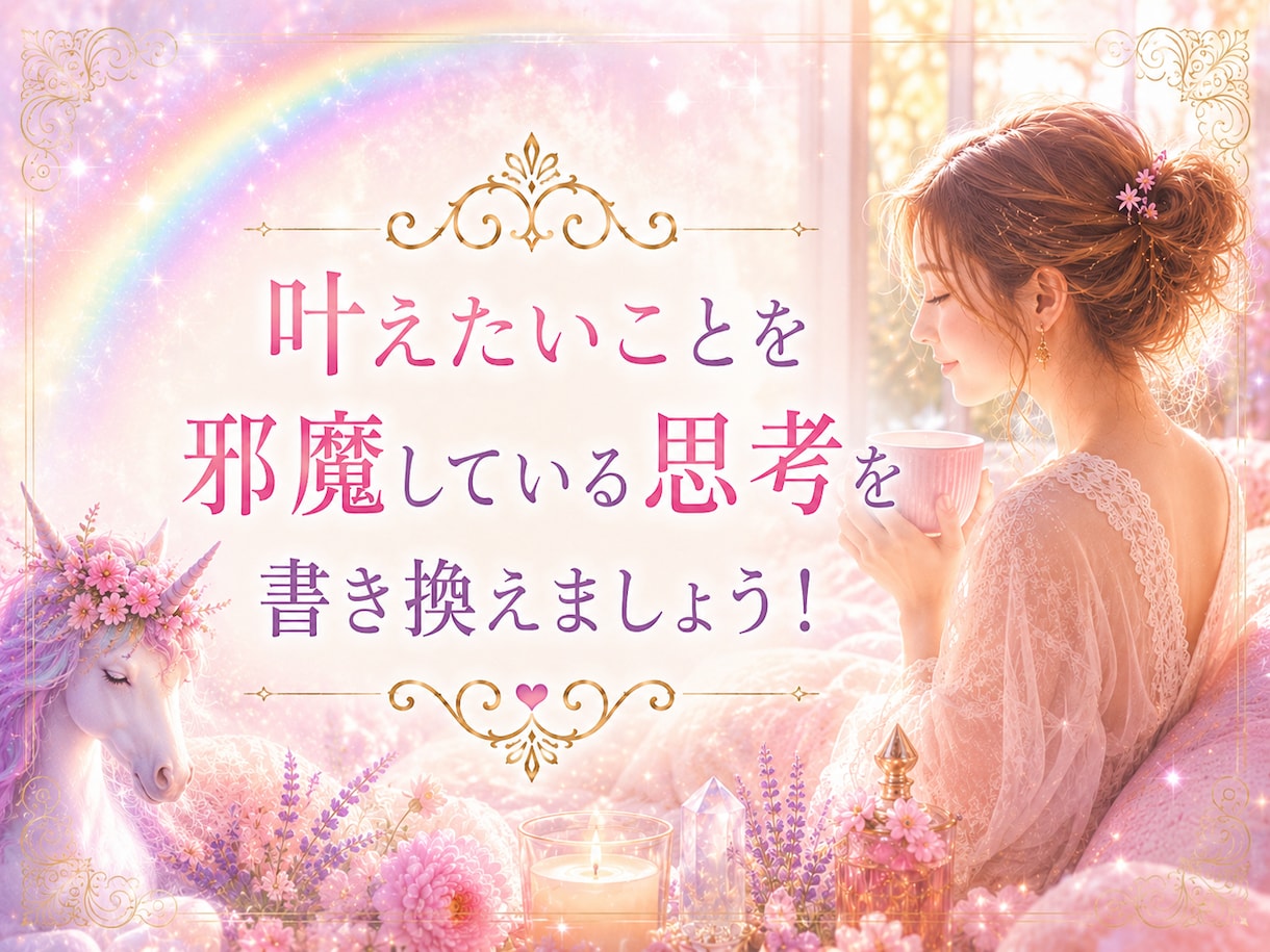 叶えたいことを邪魔する思考を見つけます そう思うからそうなる！あなたの願いを邪魔するものは削除☆ イメージ1