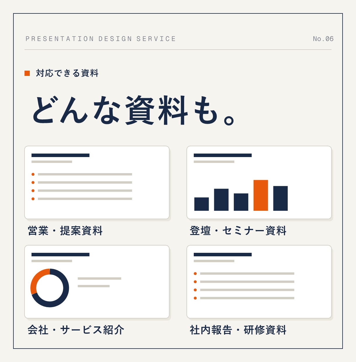 伝わるプレゼン資料、丸ごと作成します 構成から任せてOK。成果につながる資料を短納期で イメージ6