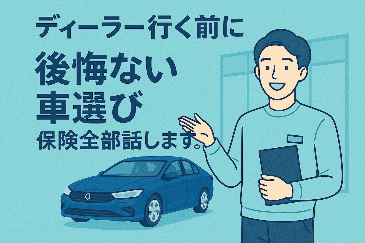 ディーラー行く前に！後悔ない車選び保険全部話します 誰に聞けばいいかわからないそんなあなたのための相談窓口です イメージ1