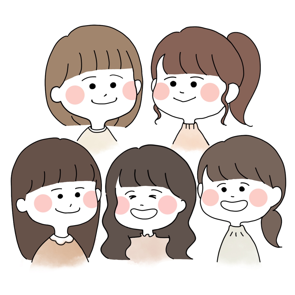 オーダーメイドのキュートな似顔絵描きます かわいいほんわかテイスト☆大切な記念日やSNSのアイコンにも イメージ5