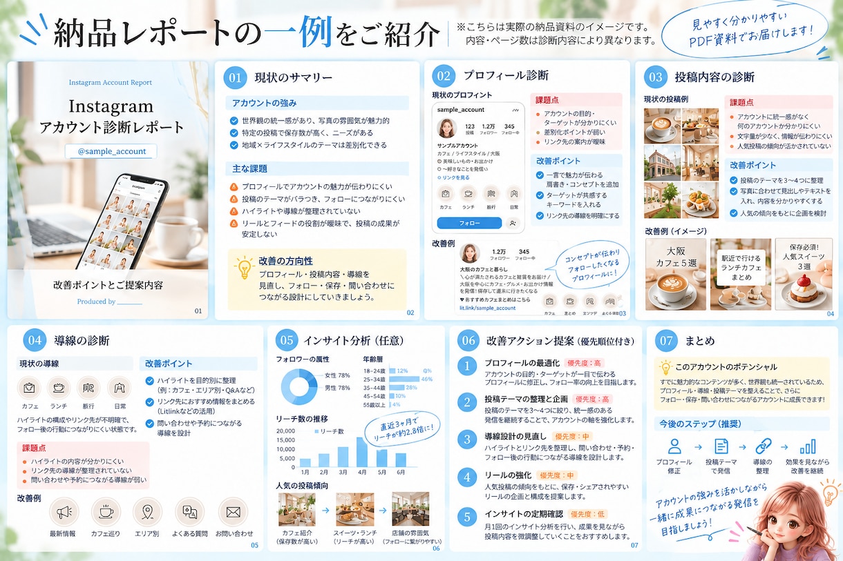 Instagramアカウントの改善点を診断します SNS運用ディレクターが現状を分析！具体的な改善策をご提案 イメージ4