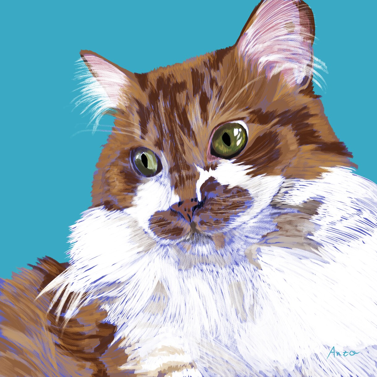 おまかせ基本8000円で愛猫(動物)描きます 印刷できるサイズで提供。猫以外は要相談。 イメージ1