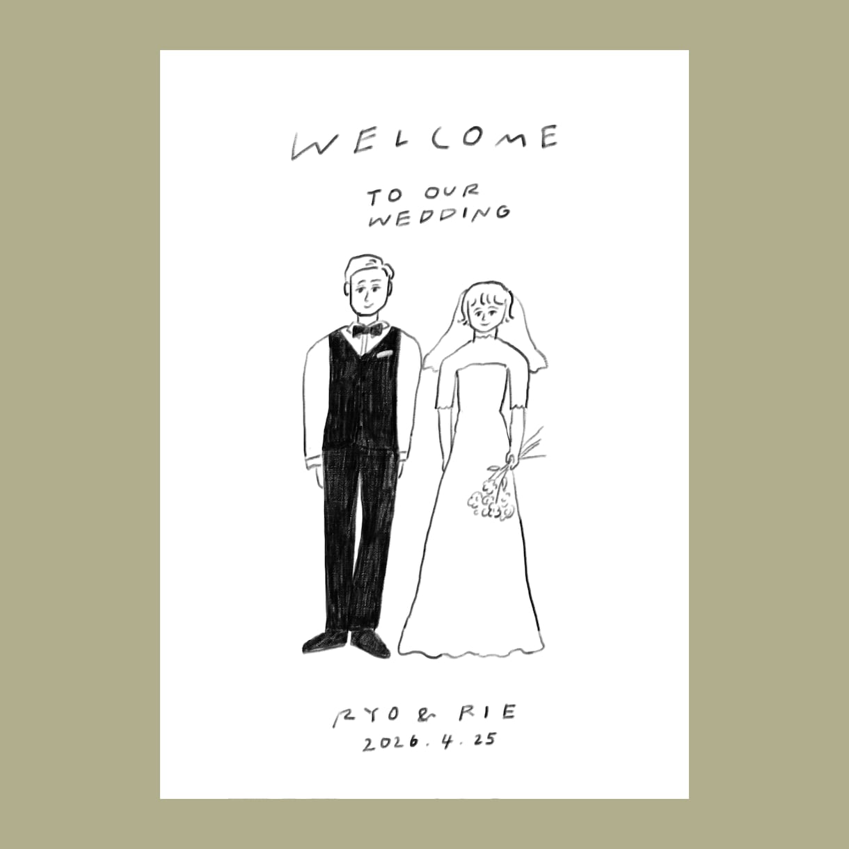 結婚式のウェルカムボードにおすすめ！似顔絵描きます 結婚式のウェルカムボードやペーパーアイテムに使える！ イメージ3