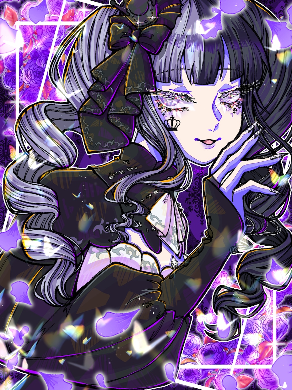 一枚絵制作します 極彩色の塗りが特徴的！感情を表現した一枚絵を制作いたします。 イメージ4