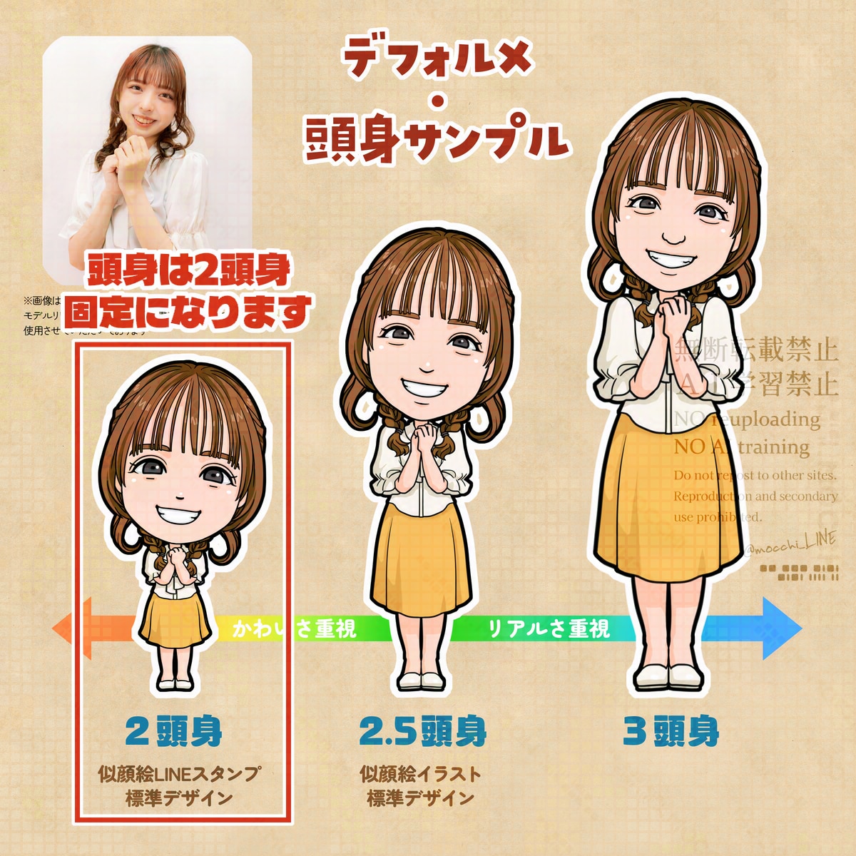 ポップで見やすい似顔絵カード用イラストを作成します プレゼントに最適！ご家庭のプリンターやコンビニで印刷可能です イメージ2