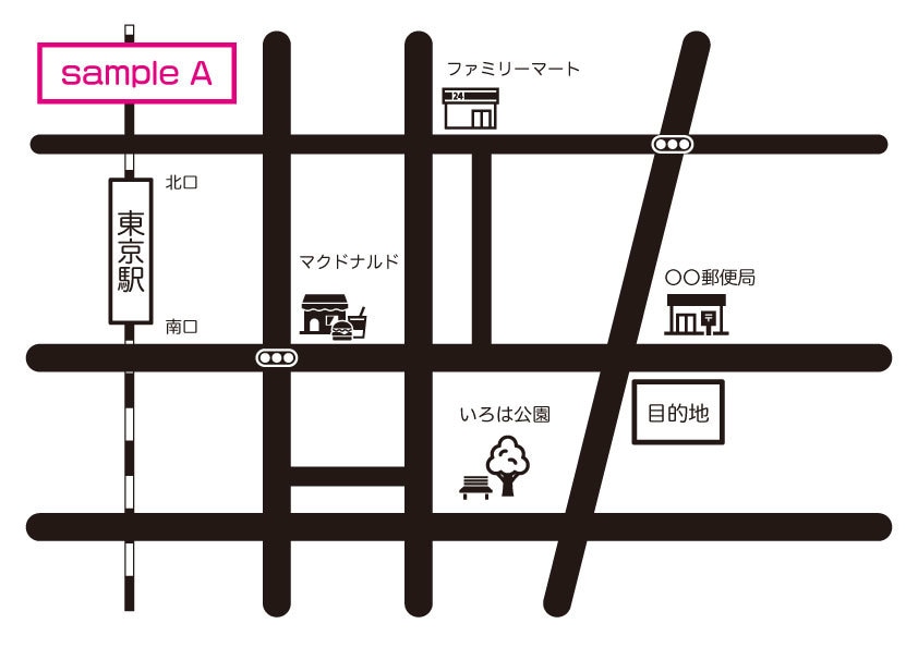 アイコン付き！かわいいモノトーンの地図を作ります シンプルで伝わる地図をデザインします。 イメージ1