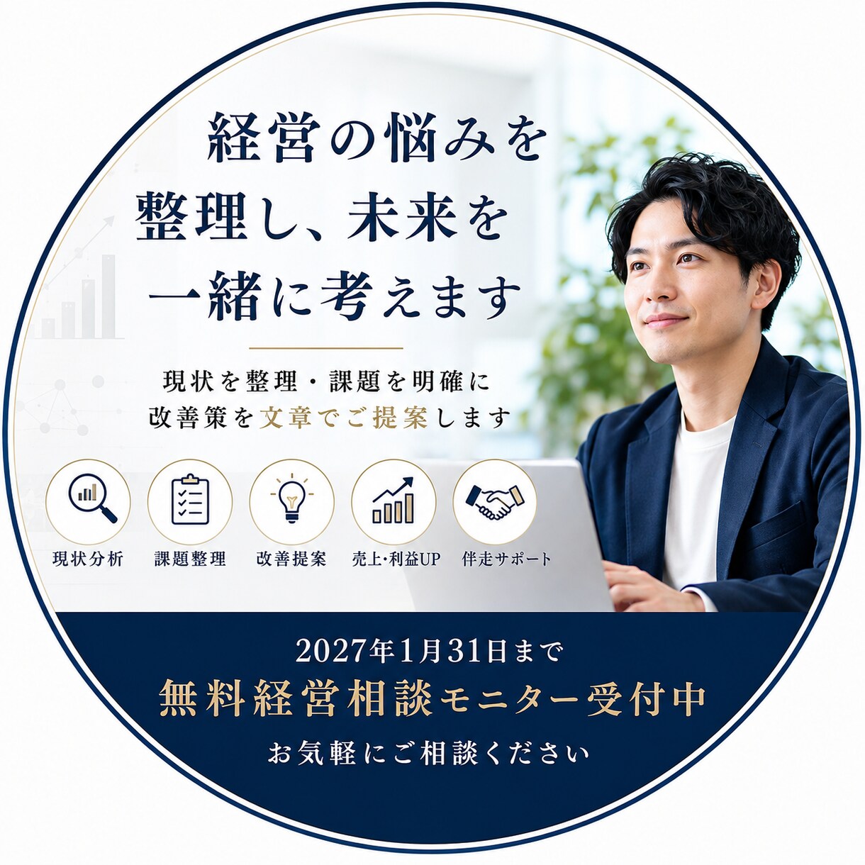 経営のお悩みを整理し、具体的な改善策をご提案します 一緒に最善の道を探しましょう！ イメージ1