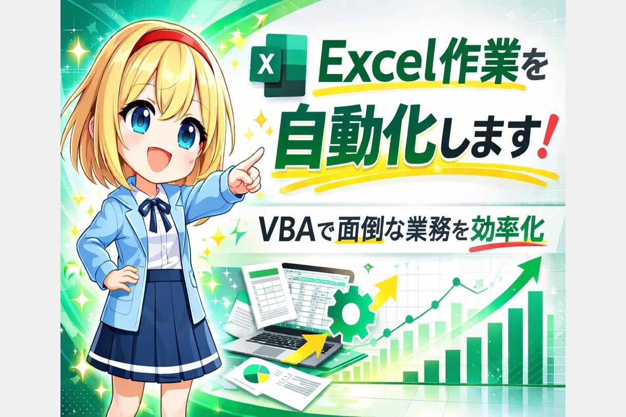 Excel業務を自動化し作業時間を大幅削減します 現場で使える実用的なツールを丁寧に作成します イメージ1
