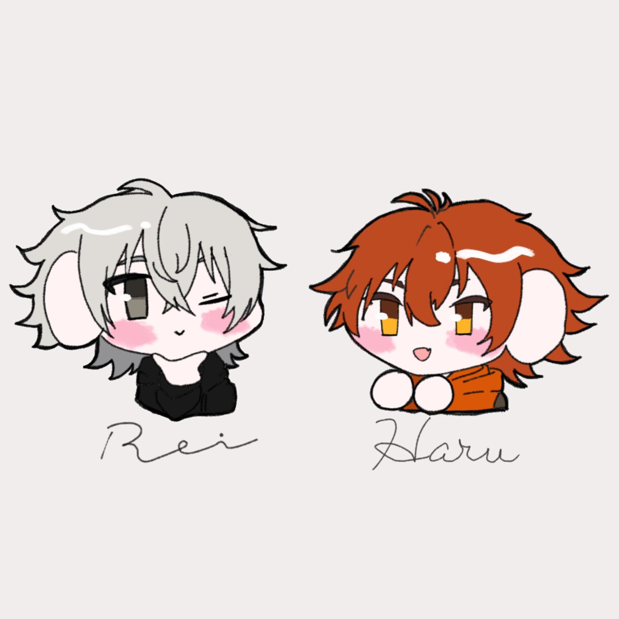 お試し価格(3名)可愛いSDを2人ペアを描きます ころんと可愛い♡ あなただけのSDキャラ描きます！ イメージ1
