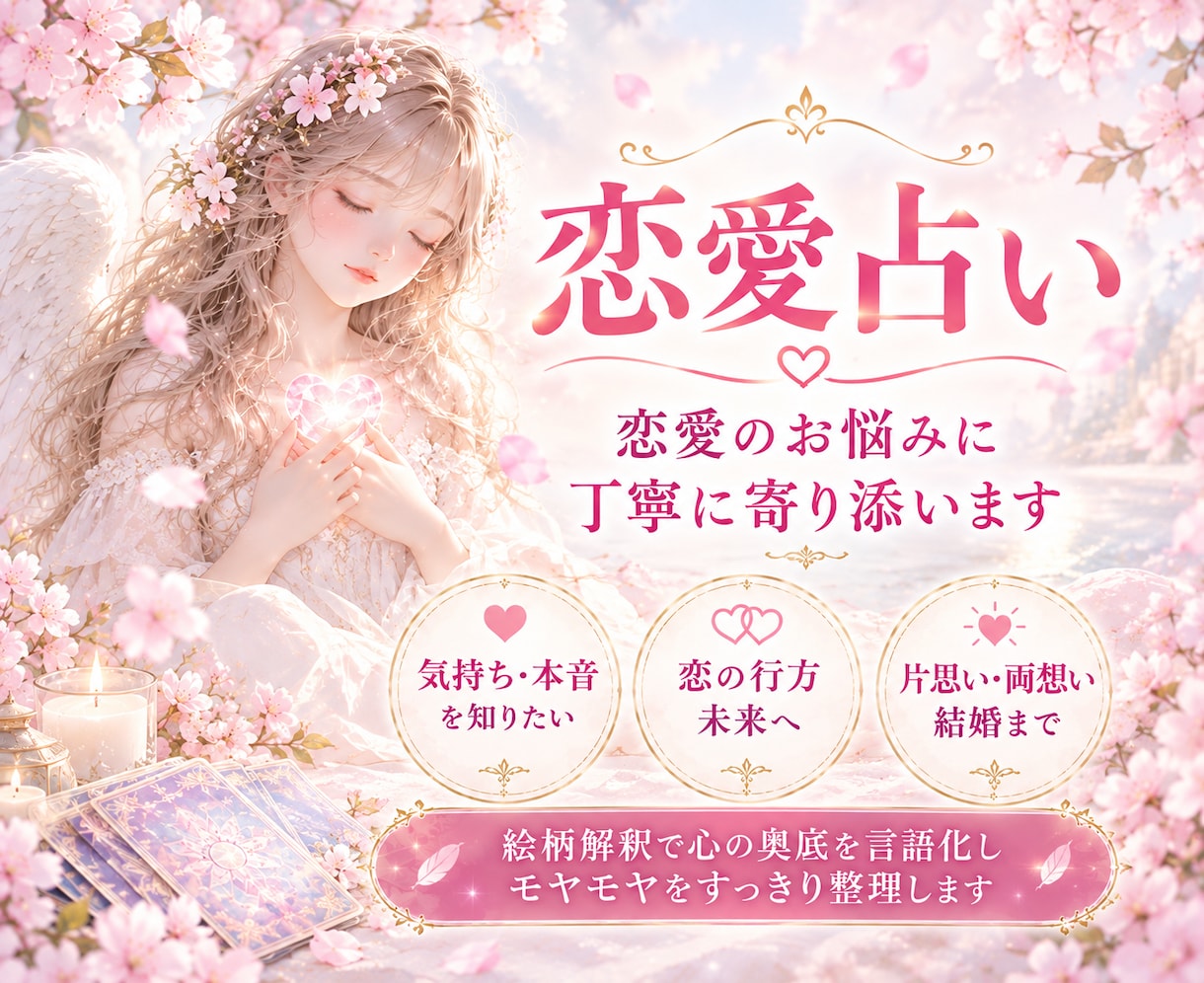 復縁・本音・未来・恋愛のお悩み丁寧に深く占います 1500文字以上でカードのお写真付きで詳細にお伝えします イメージ1
