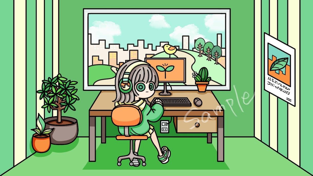 エモかわポップテイストなイラストを制作いたします 動画配信内の1枚絵やグッズ制作等に イメージ8