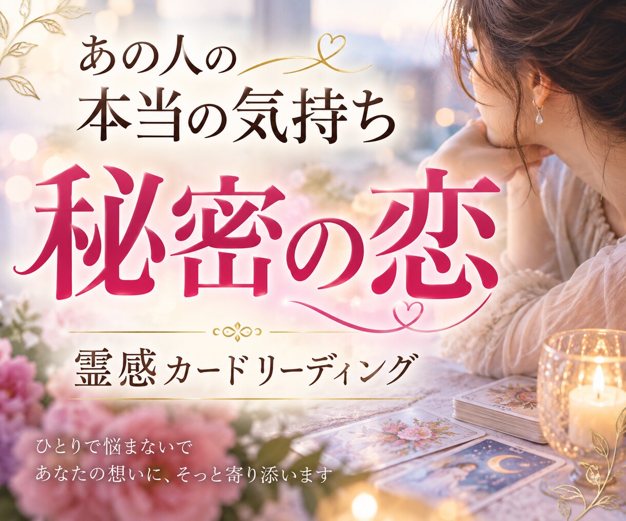 誰にも言えない秘密の恋占います あの人の本当の気持ち、今後の展開、カードで読み解きます。 イメージ1