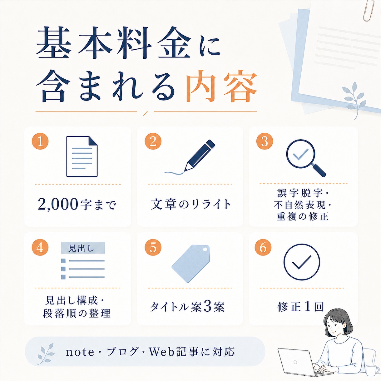 文章を読みやすくリライトします note・ブログ・Web記事の構成と表現を丁寧に整えます イメージ3