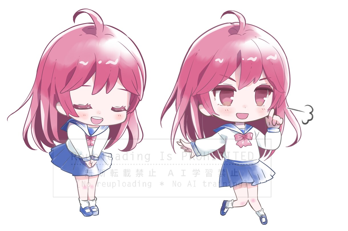 動画配信に使えるミニキャラ作成します デザイン込み！基本の表情立ち絵＋表情差分4種類での納品です。 イメージ1