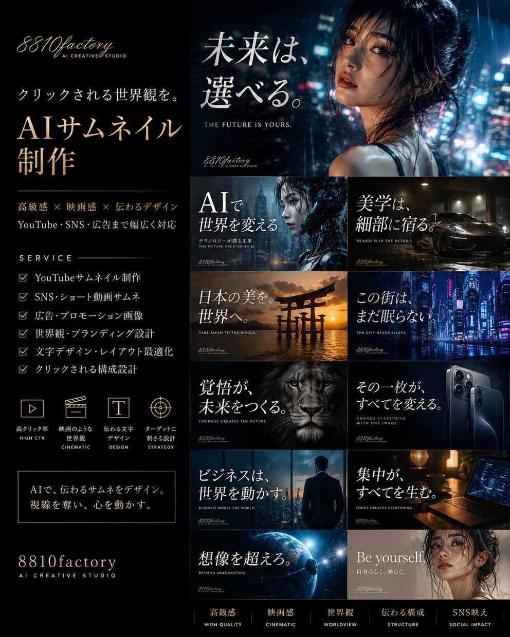 高級感ある広告画像制作します 高級感・世界観重視のAIビジュアル制作 イメージ4