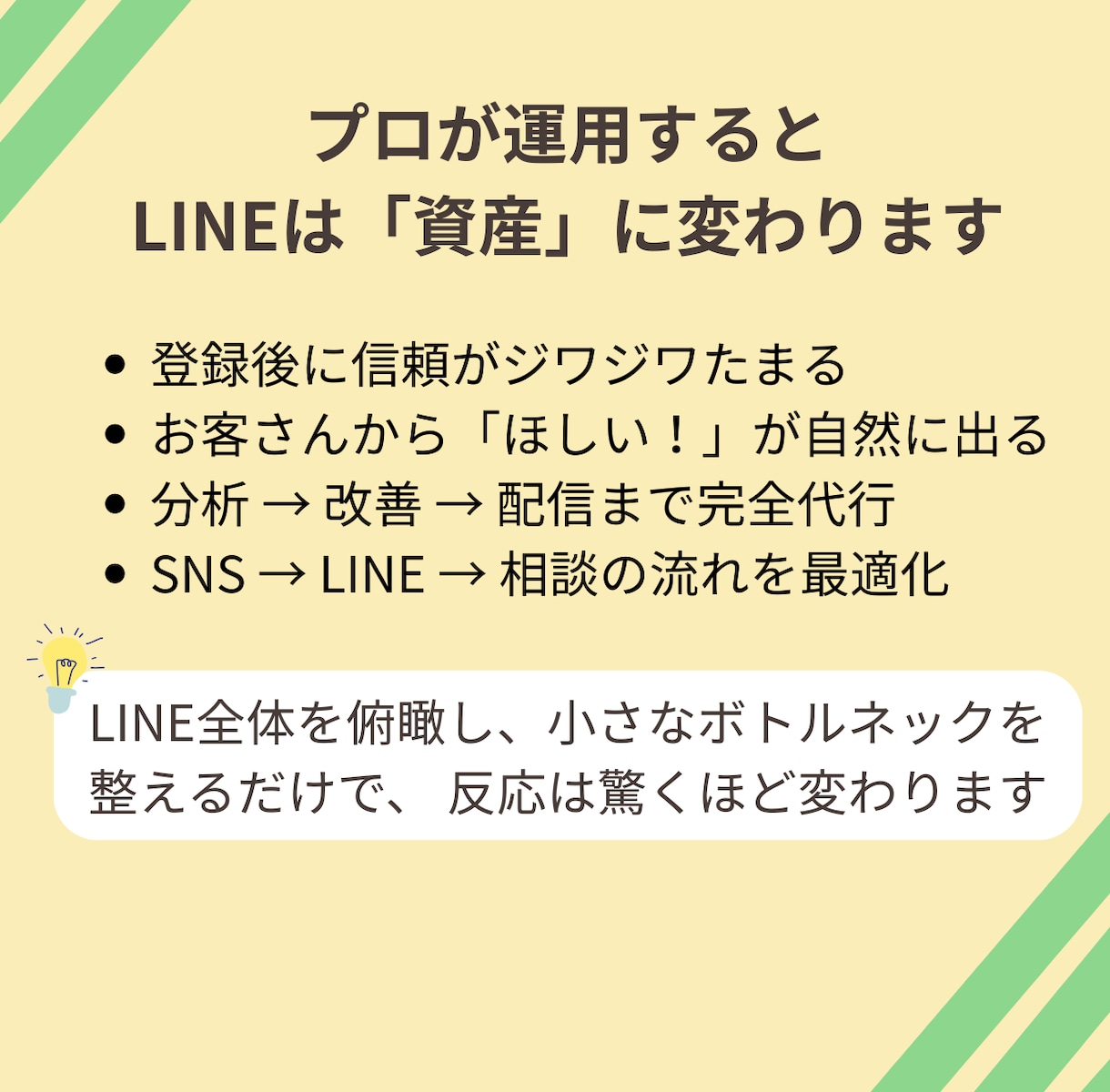 今より成果を出すLINE運用代行｜専属でやります 【プロが丸ごと代行】売上につながるLINE運用＆改善サポート イメージ3