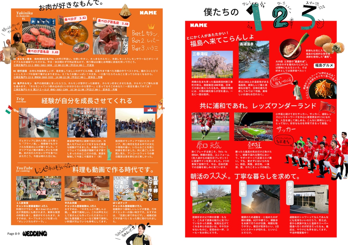 ゲストに大好評！雑誌風プロフィールブック作れます あなただけのオリジナル雑誌POPAYE風結婚式おしゃれ席次表 イメージ6
