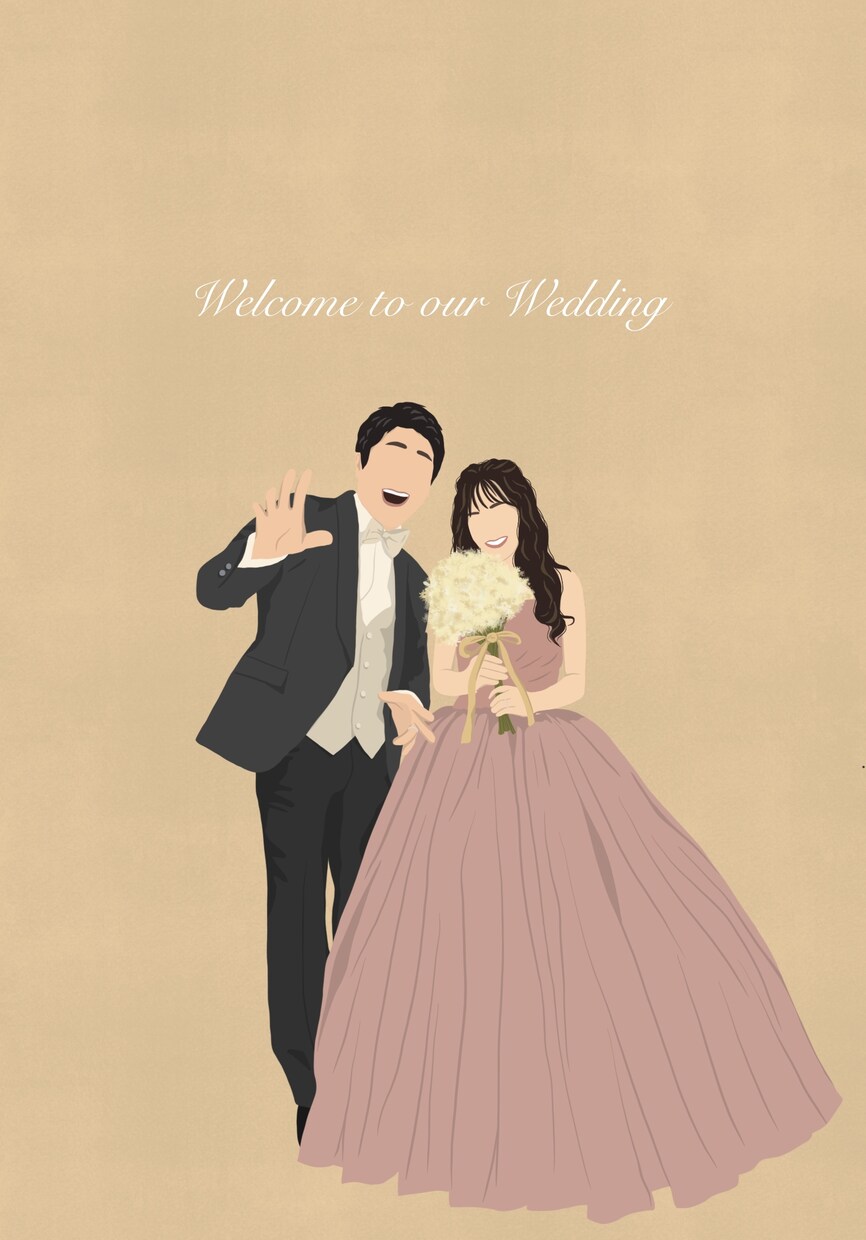 結婚式アイテムに使えるイラスト作成します 他とは一味違うお洒落なウェルカムボード、ペーパーアイテムを♡ イメージ6