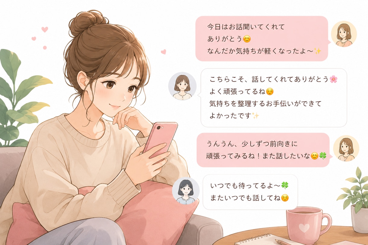 3日間！チャットでゆっくりお聞きします 「ちょっと誰かに聞いてほしい」その気持ち我慢しなくて大丈夫。 イメージ1