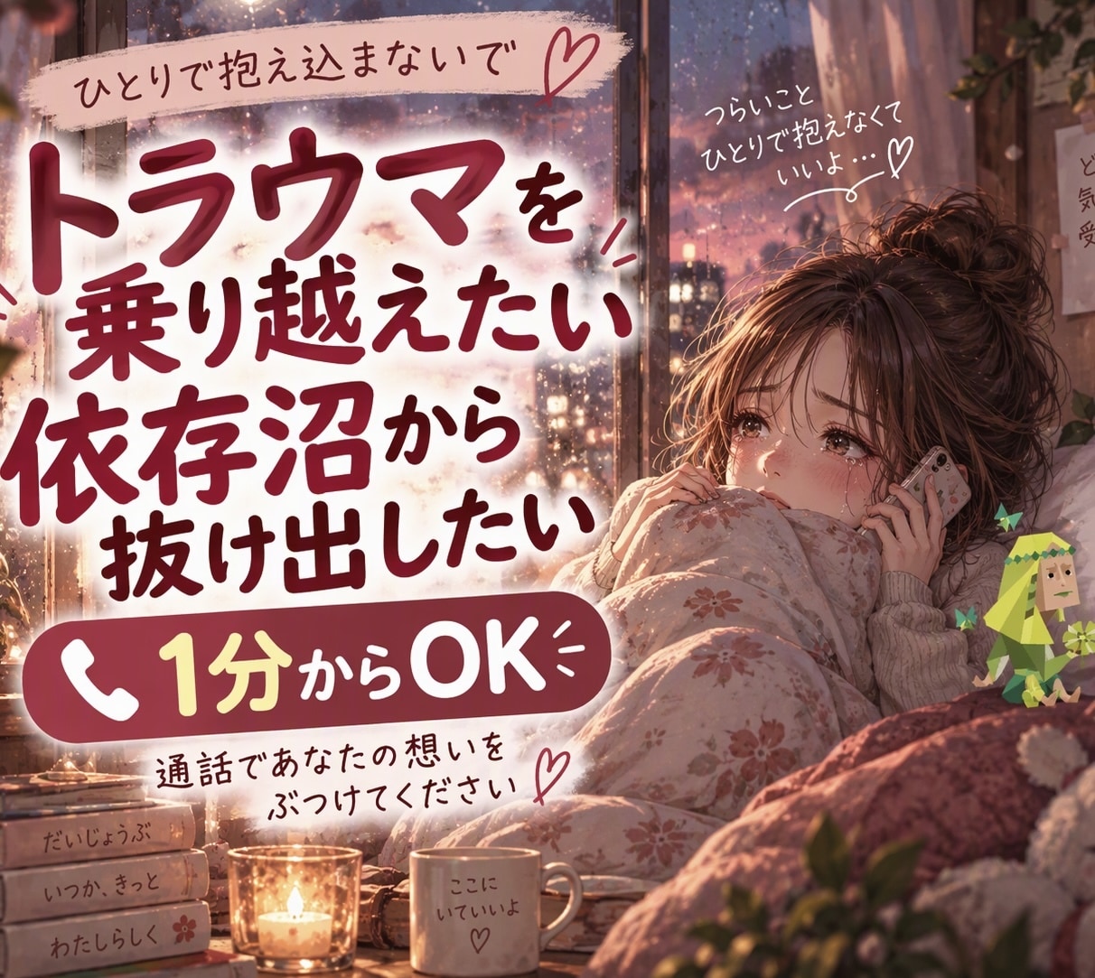 トラウマを乗り越えたい、依存をやめたい人話聴きます 浮気 | 女心がわからない | モテテク | 婚活の悩みなど イメージ1