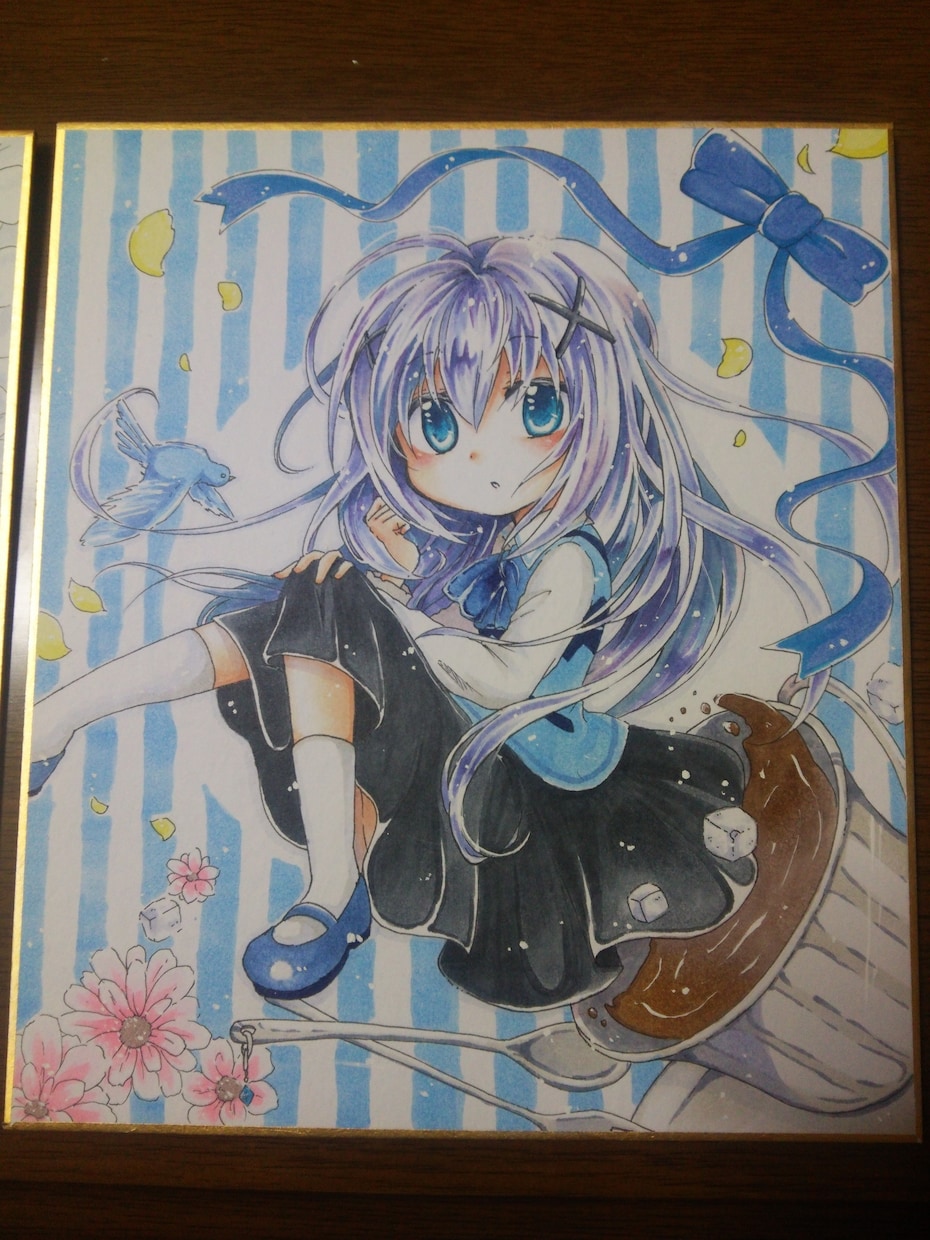 色紙にイラストを描きます 1点もの！好きなキャラを飾ったり、プレゼントにも。 イメージ2