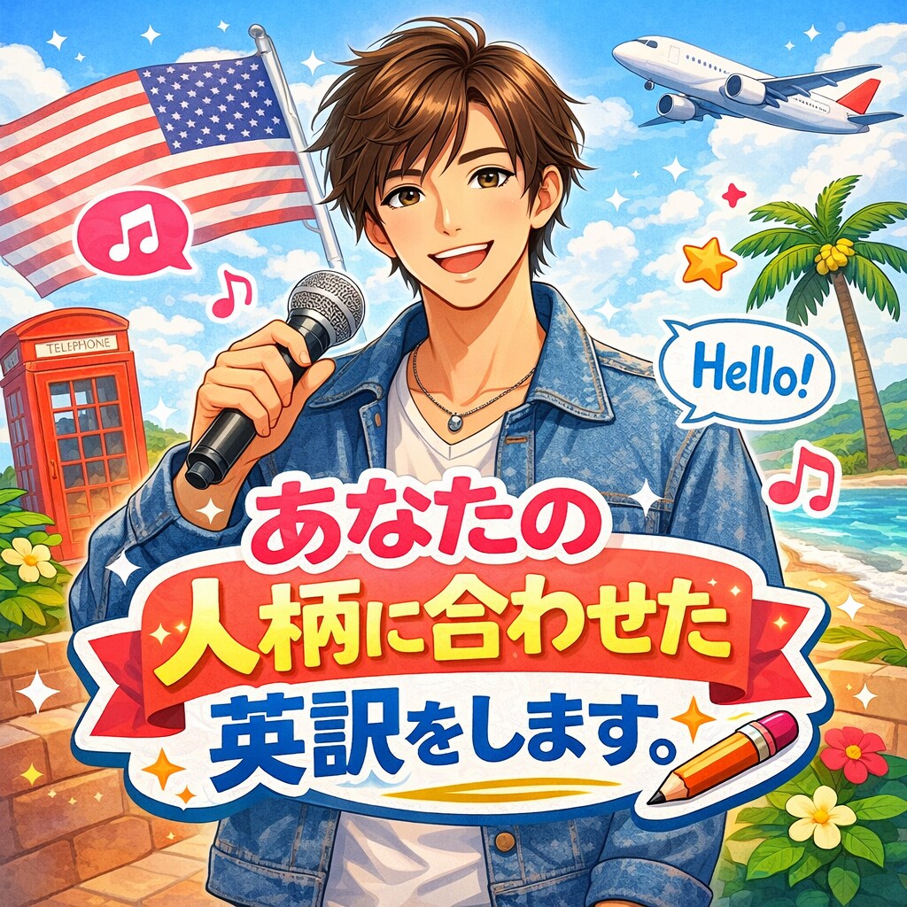 あなたに合わせた作詞、英語翻訳が出来ます あなたの人柄や個性に合わせたサービスを提供します！ イメージ1