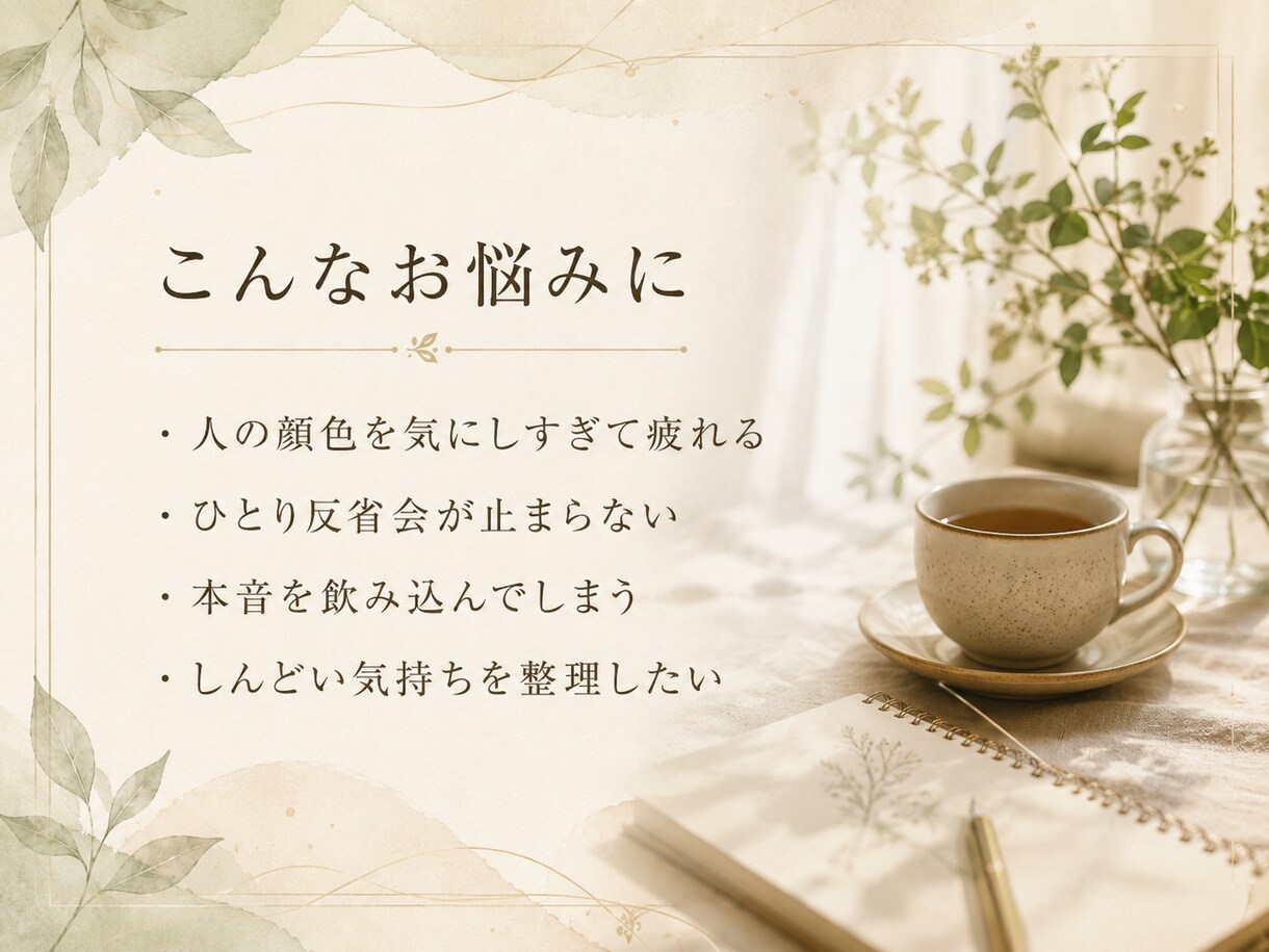 今のモヤモヤを深層心理でやさしく紐解きます 自分を責める気持ちを、やさしく整理します イメージ3